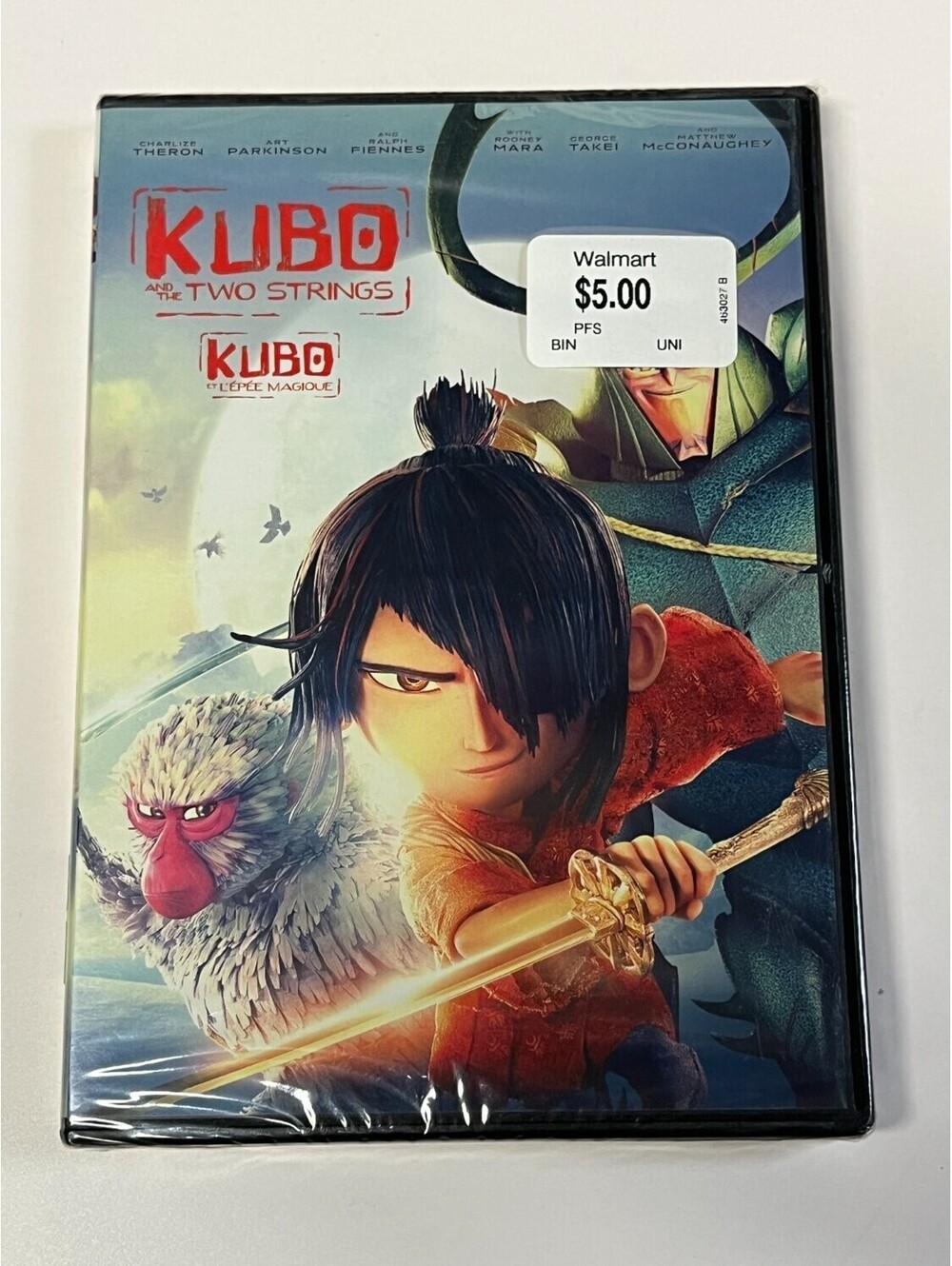 Kubo and the Two Strings DVD Canadian Bilingual Charlize Theron New Animation